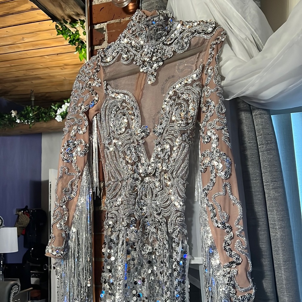 Sheer sequin dress